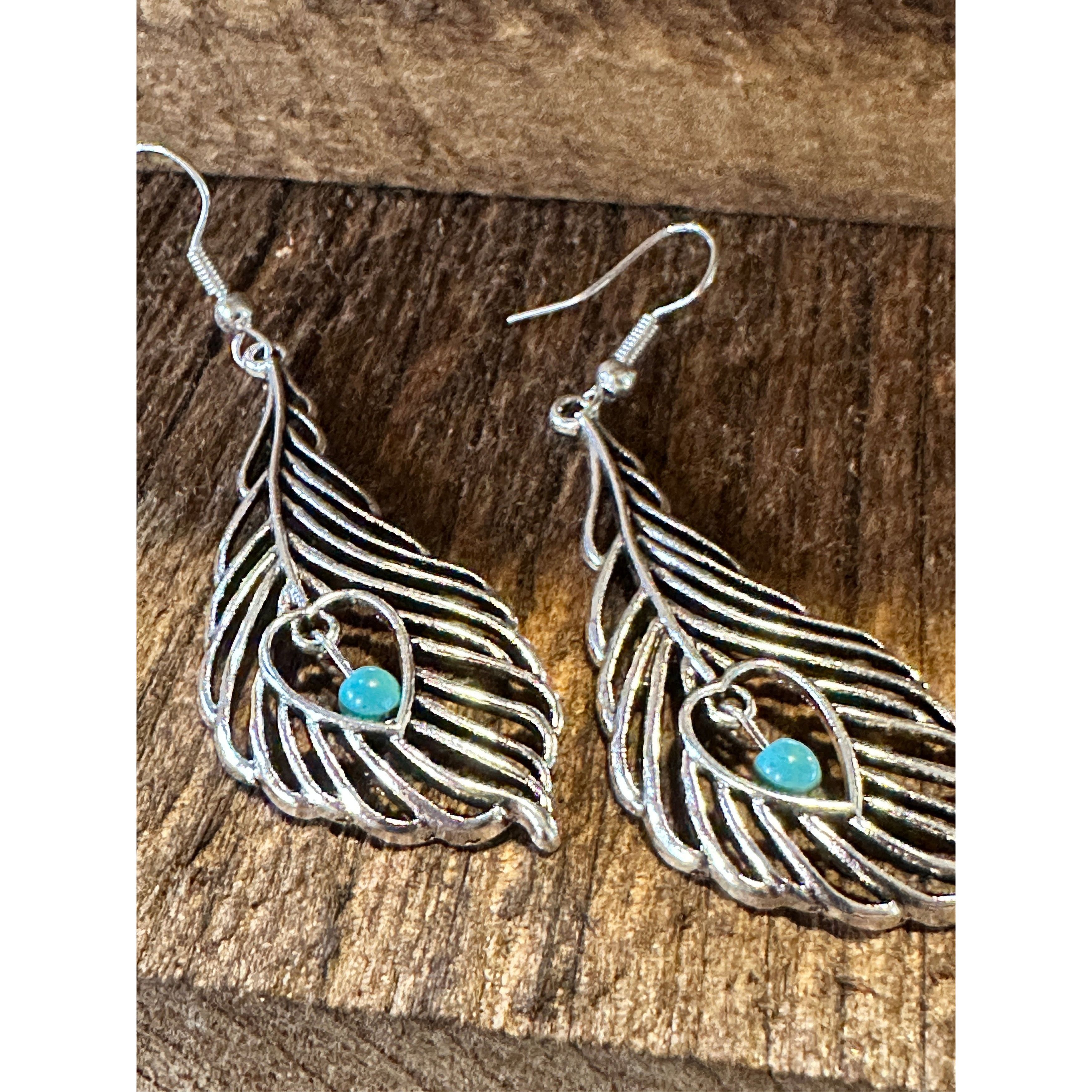 Other Boho Vintage Chic Southwestern Feather Dangle Wire Earrings, Size ONE SIZE - 7 Thumbnail