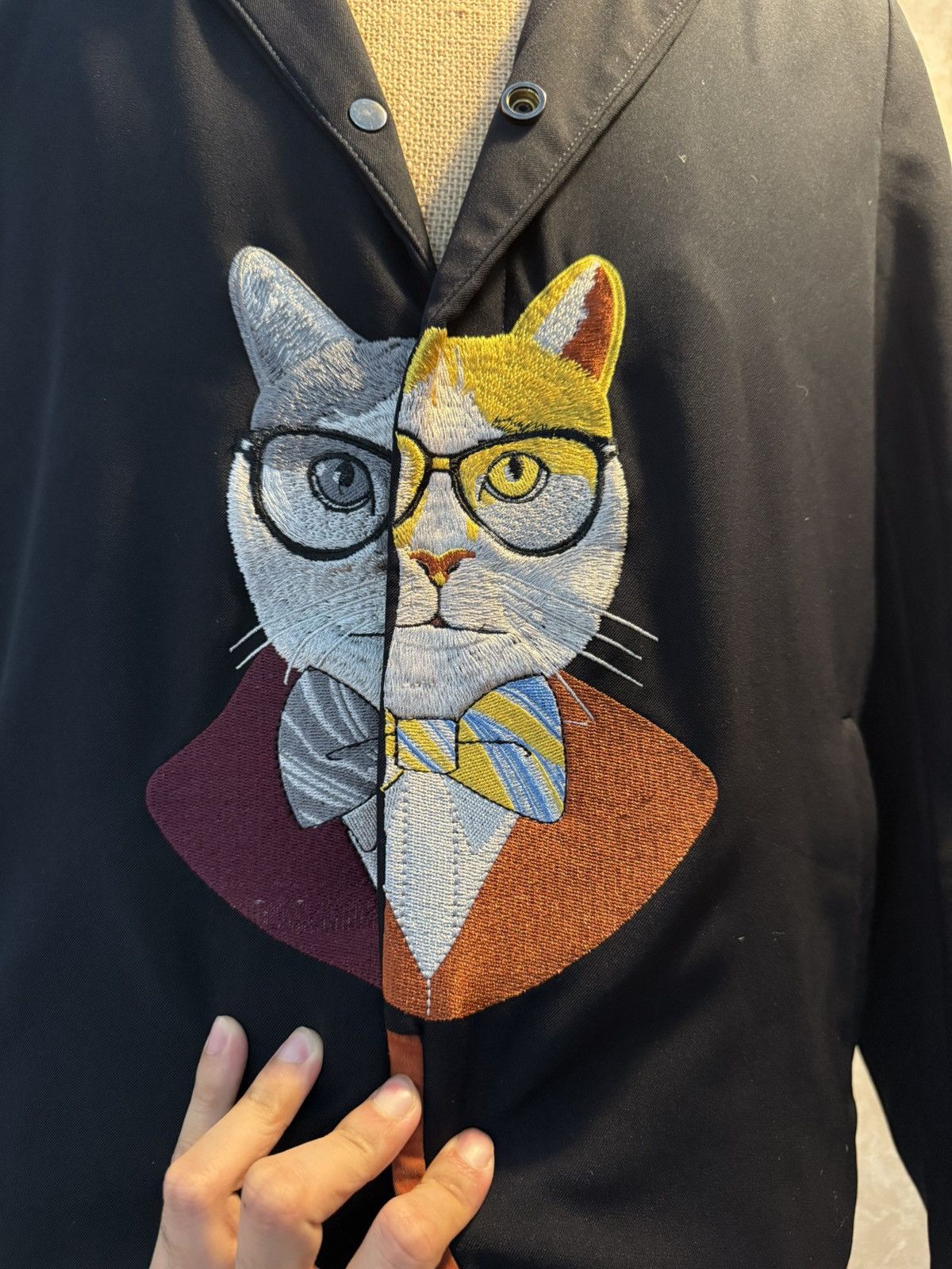 Other Whimsical Embroidered Cat Jacket - Size M/L Size M / US 6-8 / IT 42-44 - 8 Thumbnail
