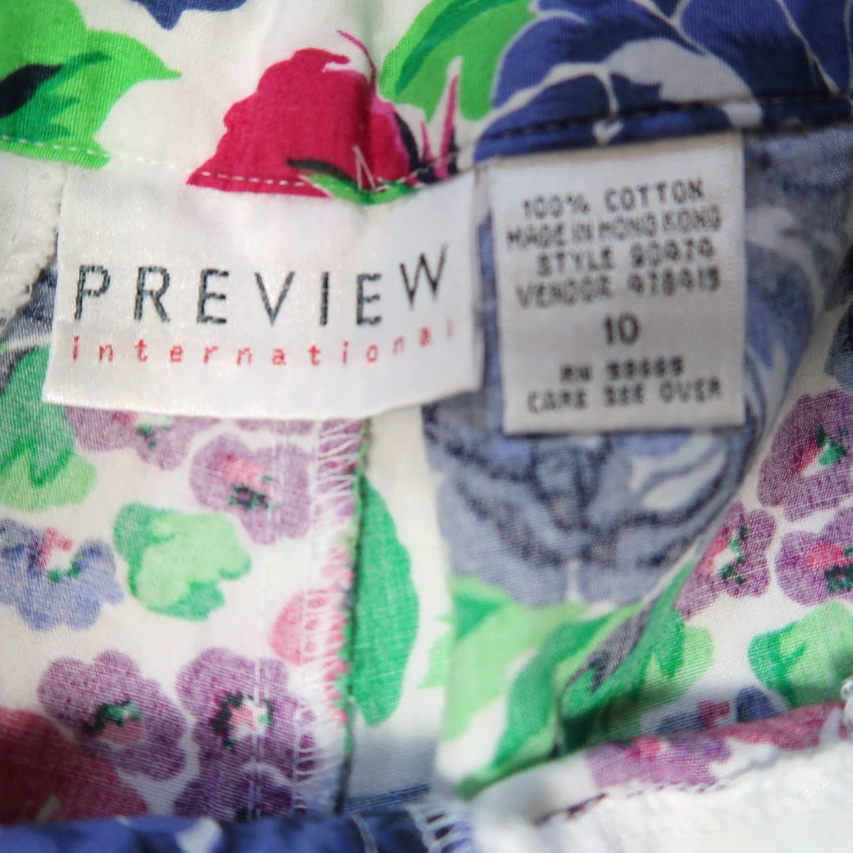 Vintage VINTAGE 90s Preview blue and green floral print high rise shorts 10 Size 32" / US 10 / IT 46 - 4 Thumbnail