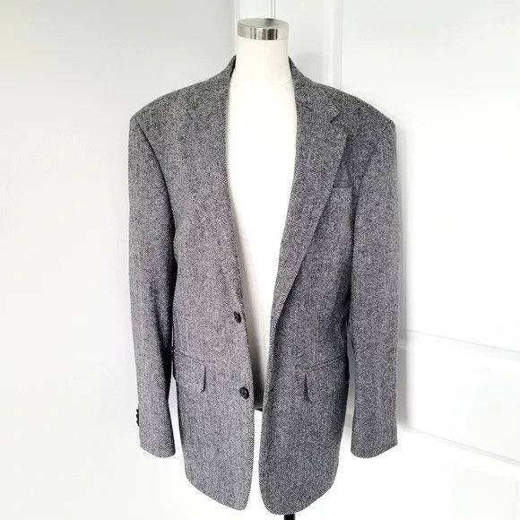 Lands' End Tweed Wool Single-Breasted Blazer Fall Office Travel Winter Size 40R - 7 Thumbnail