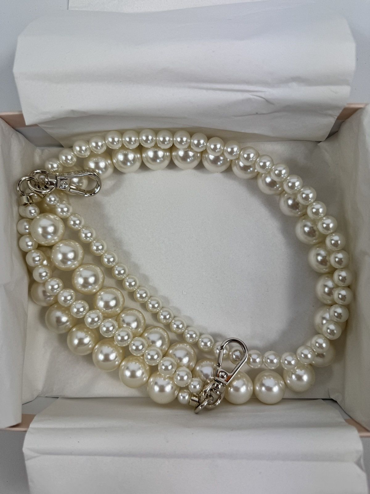 Simone Rocha SILVER TONE FAUX PEARL BAG / JEANS CHARM STRAP Size ONE SIZE - 1 Thumbnail
