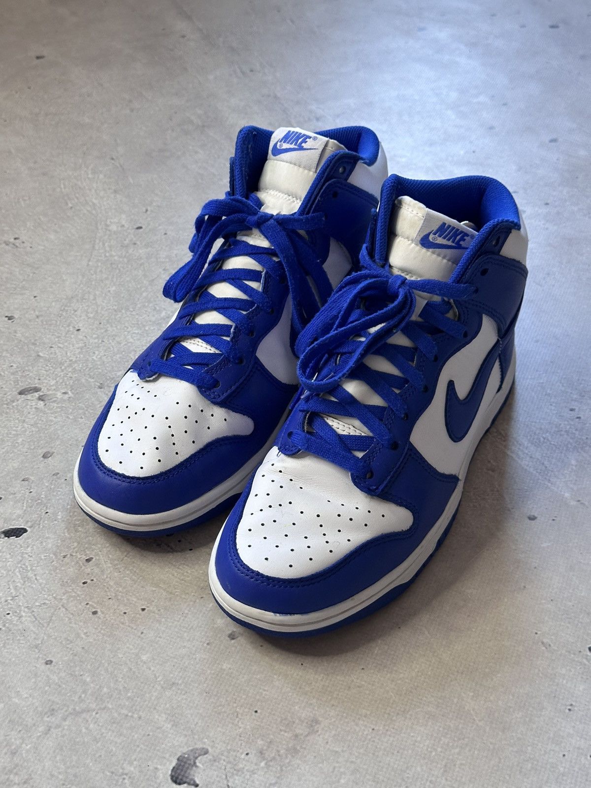 Nike Nike Dunk High Retro 2021 Kentucky Game Royal White Size US 7 / EU 40 - 2 Thumbnail