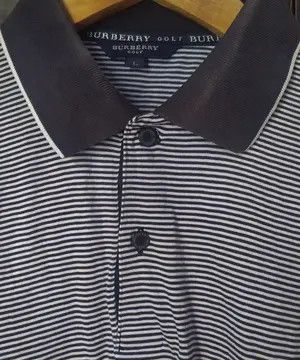 Burberry Vintage Burberry Micro Stripe Polo Shirt Black Collar Size US L / EU 52-54 / 3 - 3 Thumbnail