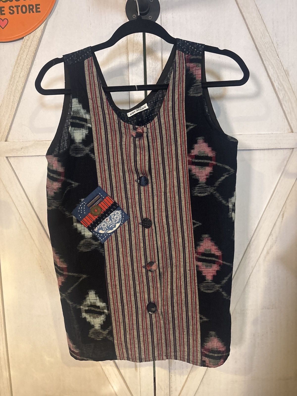 Other Nui-Mono Hawaii Ikat & Patchwork Button Front Vest Size ONE SIZE - 1 Thumbnail