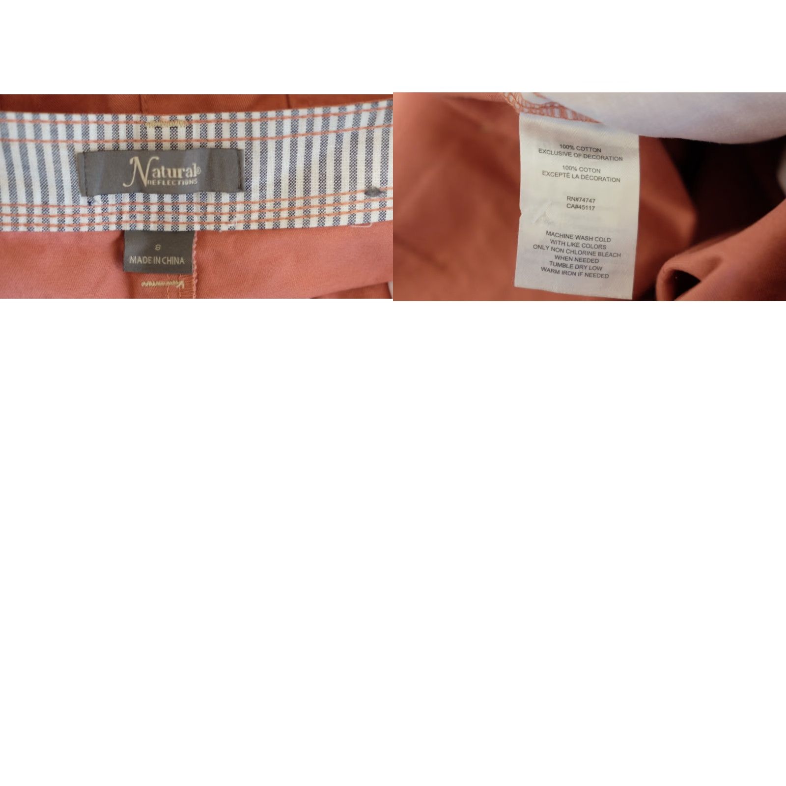 Vintage Nwot! Natural Reflections Shorts Coral Chino 100% Cotton Womens 8 #H99-69 Size 30" / US 8 / IT 44 - 8 Thumbnail