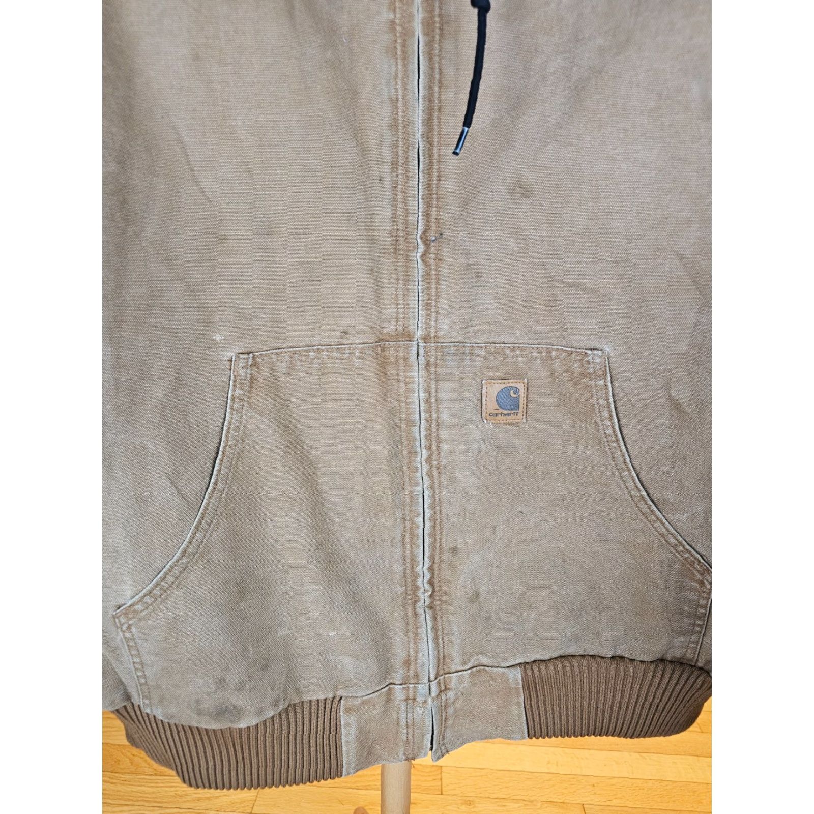 Carhartt VINTAGE CARHARTT QUILT LINED BROWN HOODED DUCK CANVAS WORK JACKET SZ XL J130 Size US XL / EU 56 / 4 - 3 Thumbnail