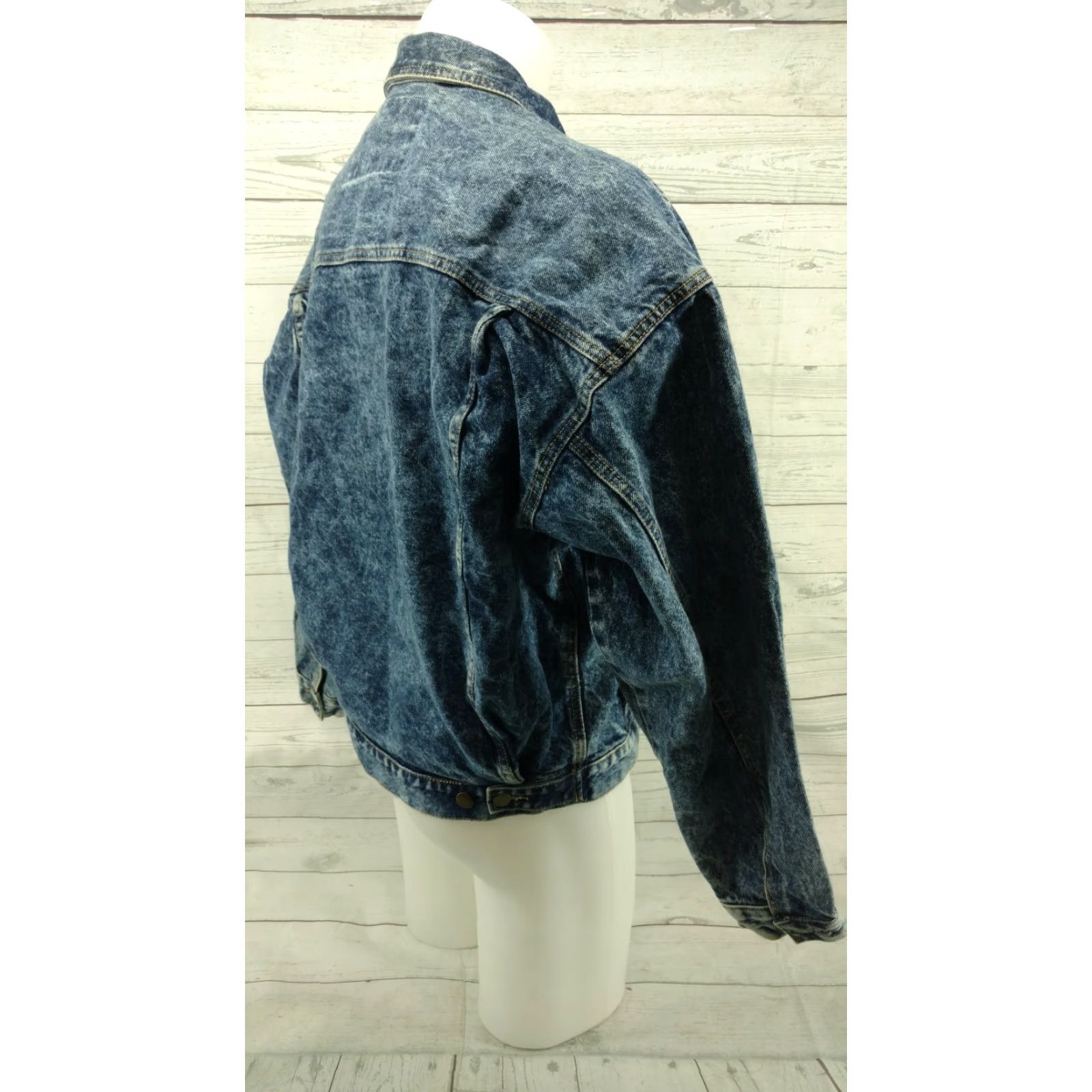 Guess VINTAGE GUESS Jeans Jacket Denim Trucker Dark Acid Wash 80s 90s Men’s Large Blue Size US 33 - 5 Thumbnail