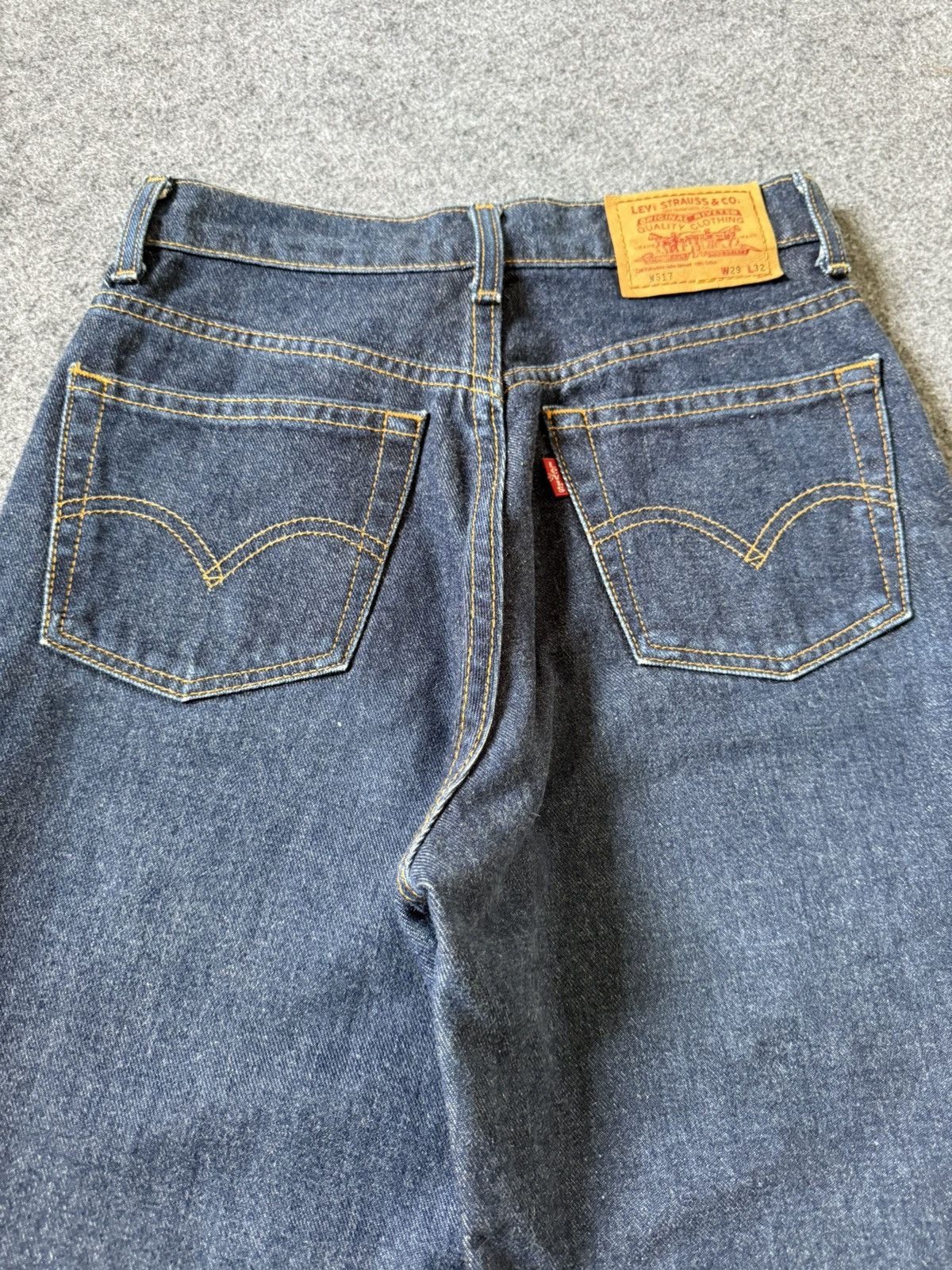 Levi's × Vintage Vintage Levis 517 Indigo Raw Flare Bootcut Jeans Size US 27 - 13 Thumbnail