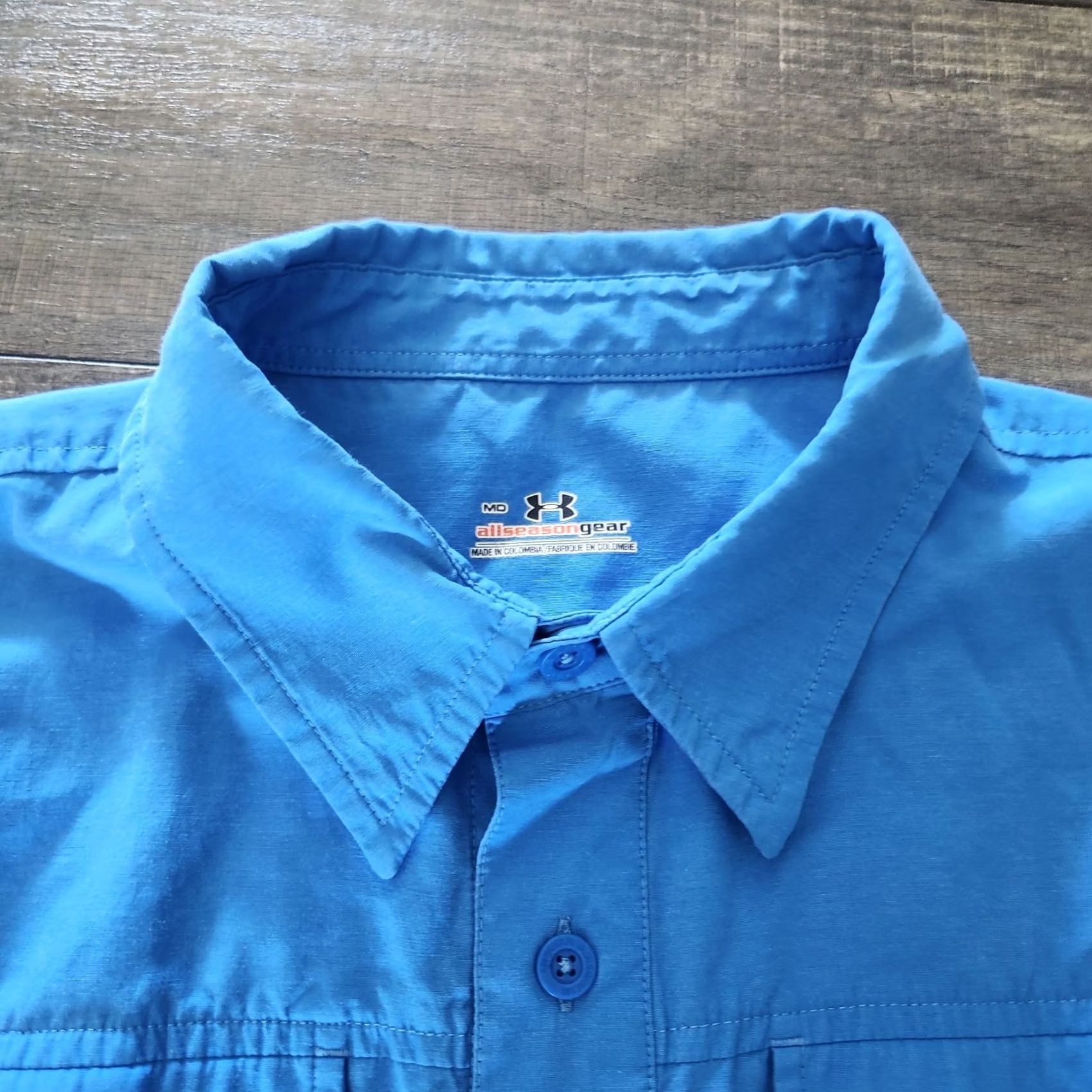 Under Armour Under Armour Shirt Mens Medium Blue Short Sleeve Button Up Fishing Camp Hiking Size US M / EU 48-50 / 2 - 5 Thumbnail
