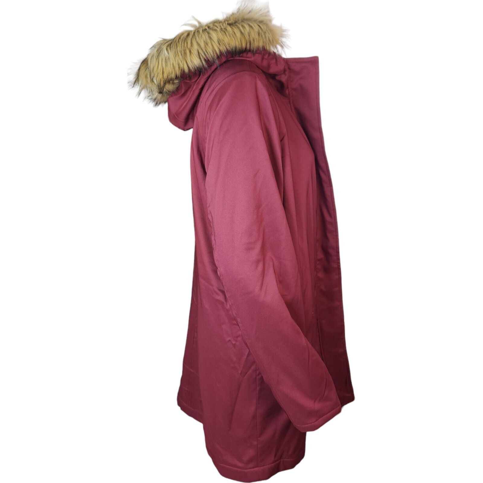 Denim & Co. Denim & Co Zip Front Twill Jacket Faux Fur Hood Wine Medium Size M / US 6-8 / IT 42-44 - 10 Thumbnail