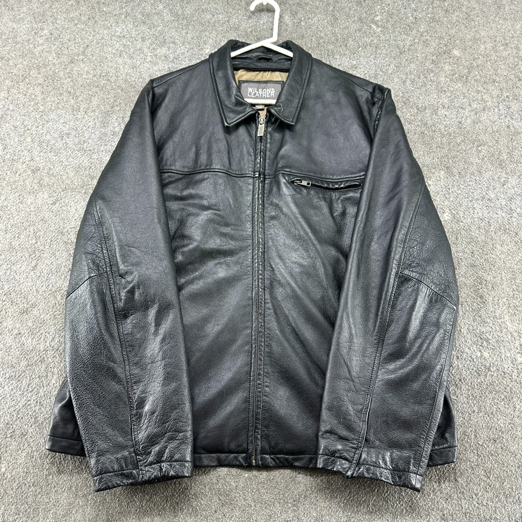 Vintage VINTAGE Wilsons Jacket Mens XL Black Workwear Detroit Style Genuine Leather Y2K Bomber Jacket Full Zip 90s City Classic Western Hip Hop USA Mens Size US XL / EU 56 / 4 - 2 Thumbnail