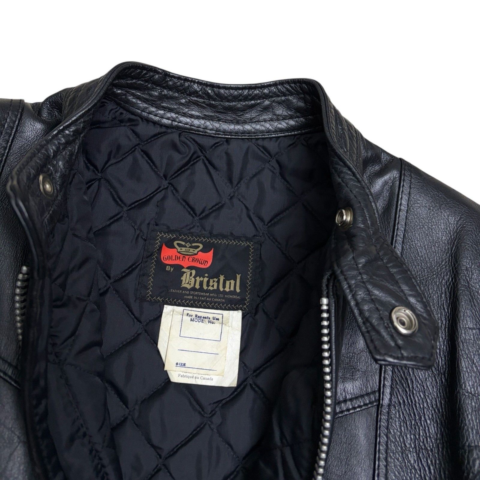 Bristol Studios BRISTOL Vintage Golden Crown LEATHER Luxury Jacket Small Size S / US 4 / IT 40 - 2 Thumbnail