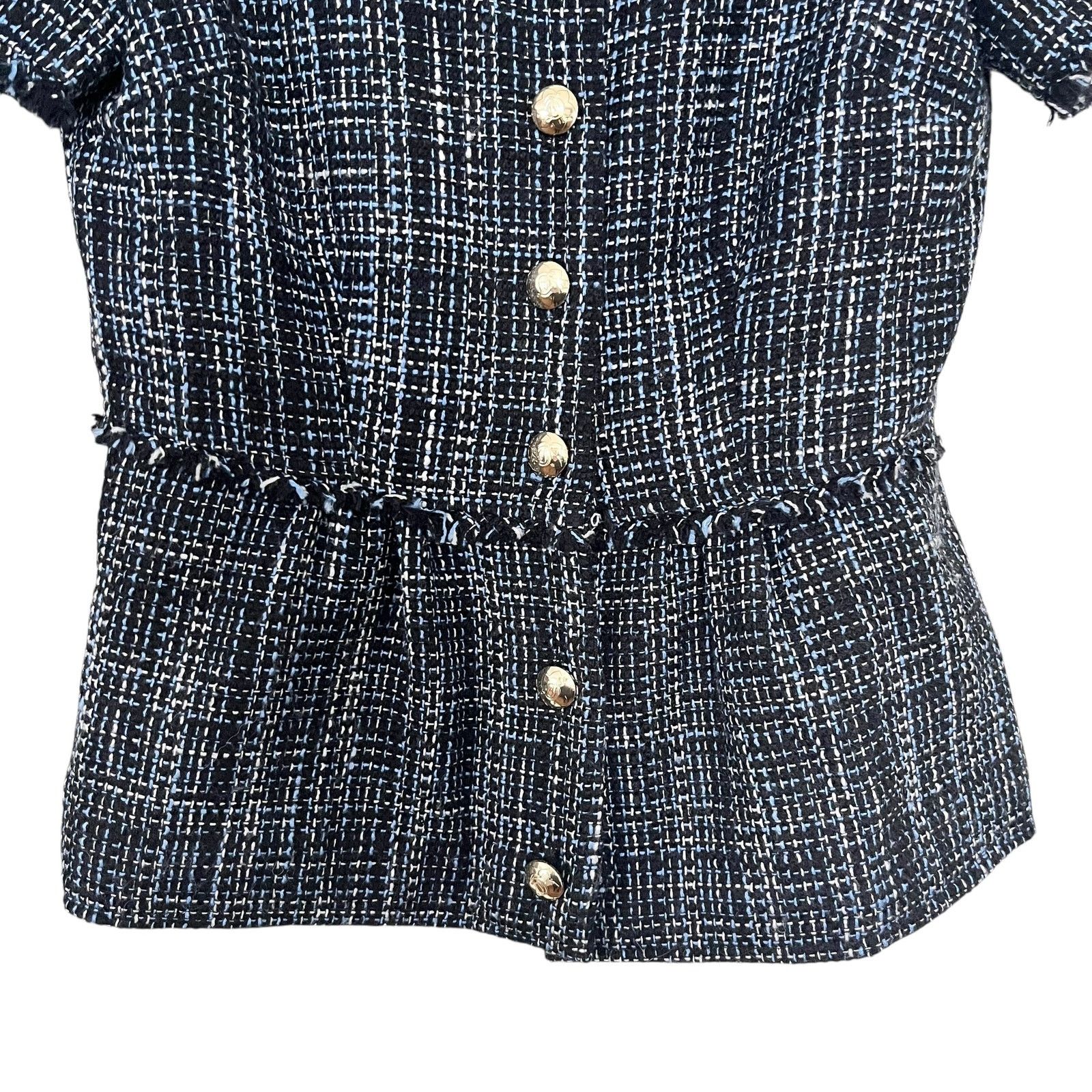 Other Draper James Tweed Short Sleeve Gold Button Top Size S / US 4 / IT 40 - 5 Thumbnail