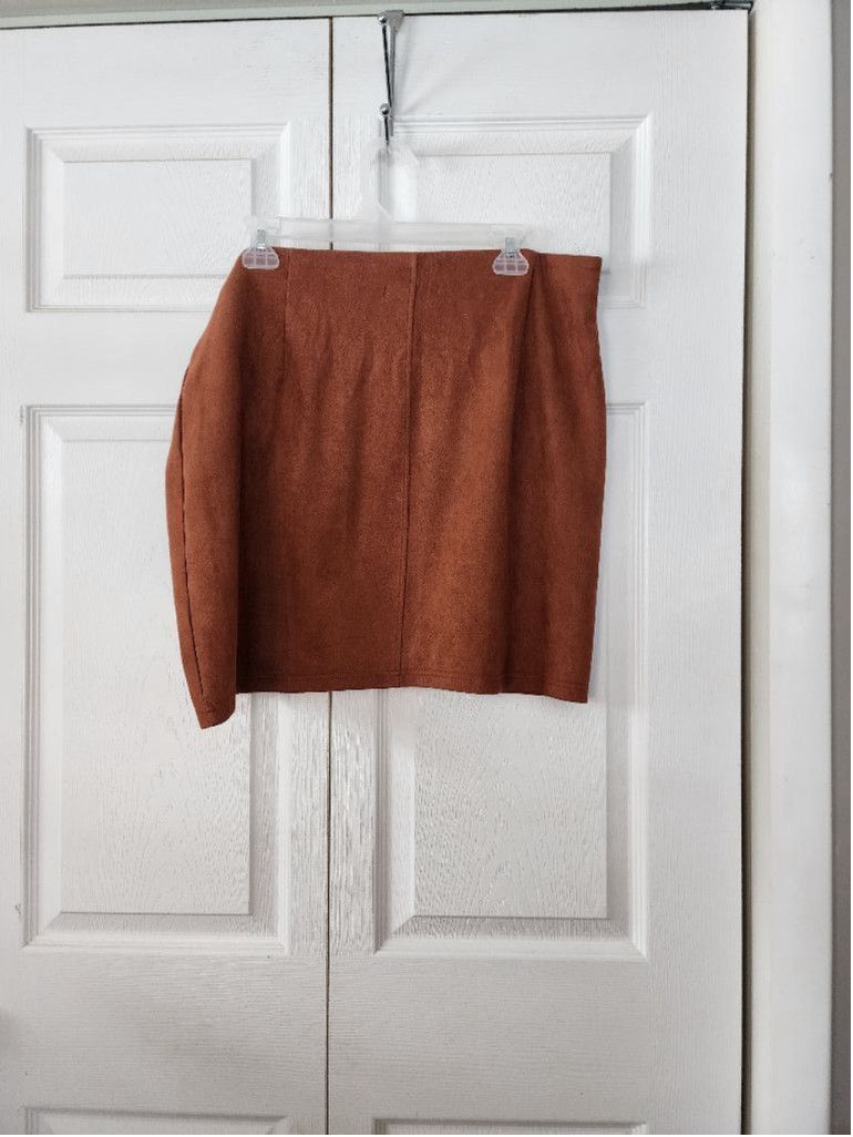Other AGNES Orinda Brown Ultrasuede Skirt Size 26" / US 2 / IT 38 - 3 Thumbnail