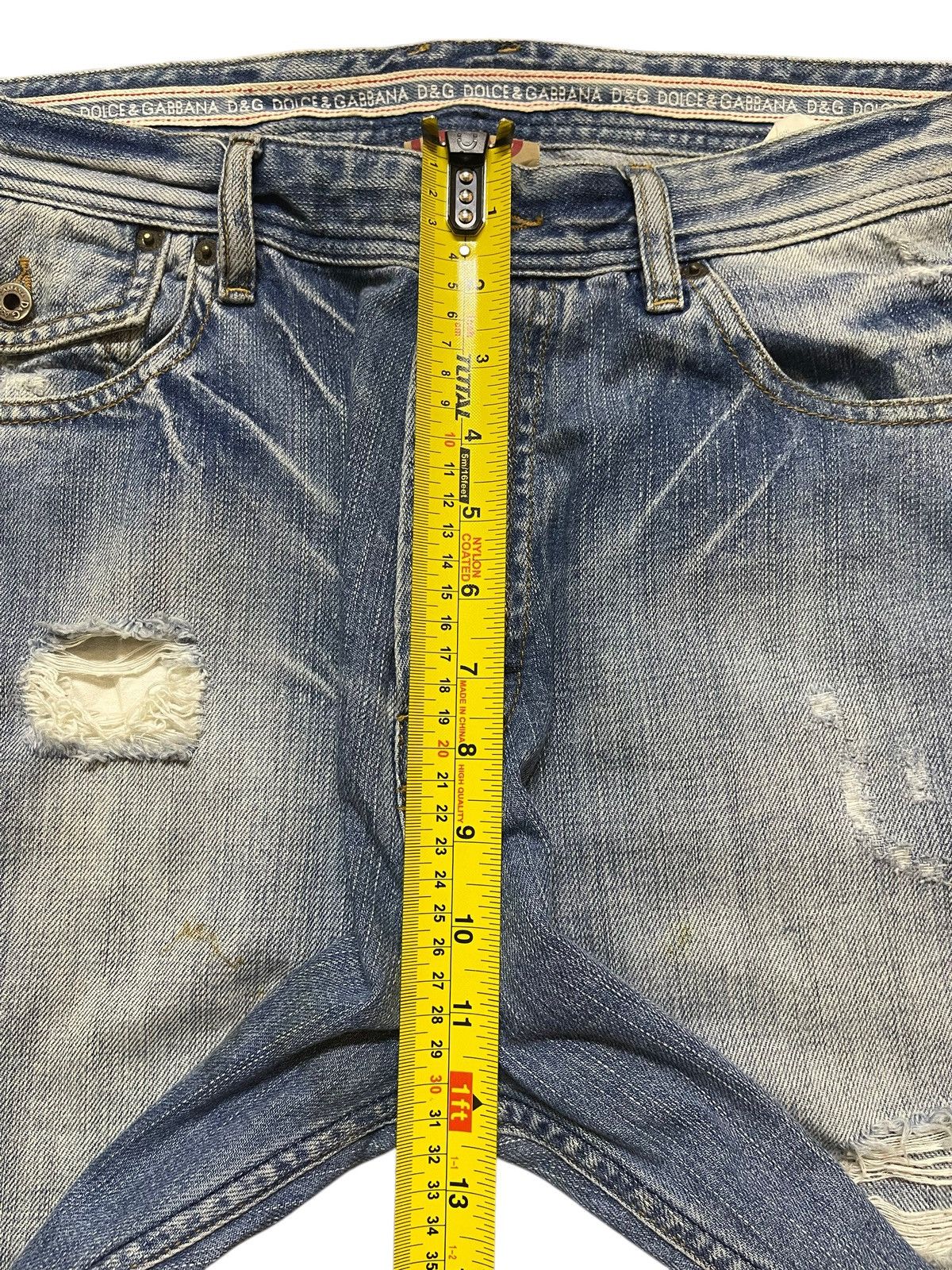 Dolce & Gabbana Vintage Dolce & Gabbana Blue Faded Wash Distressed Baggy Size US 34 / EU 50 - 16 Thumbnail
