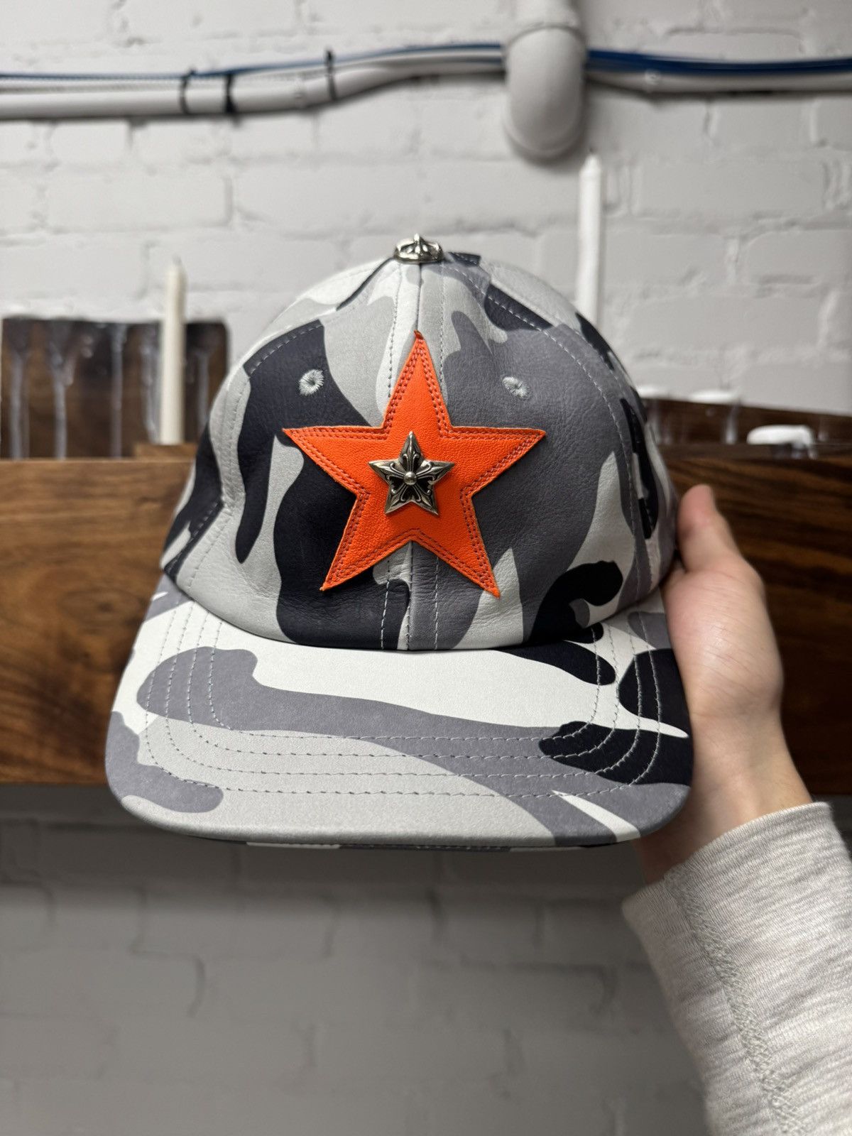 Chrome Hearts Chrome Hearts ‘Snow Camo’ Leather Star Patch Gunslinger Hat Size ONE SIZE - 1 Thumbnail