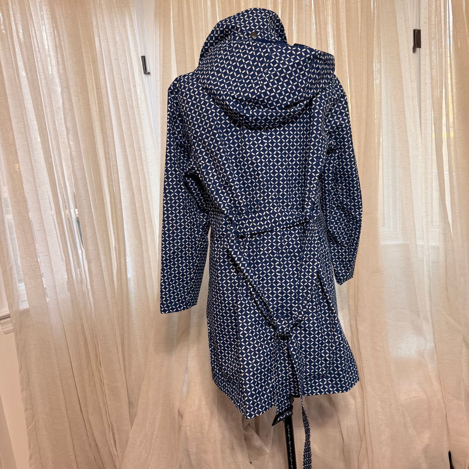 Lands' End Lands' End Blue Patterned Mid-Length Jacket | Sz M (10–12) Size M / US 6-8 / IT 42-44 - 5 Thumbnail