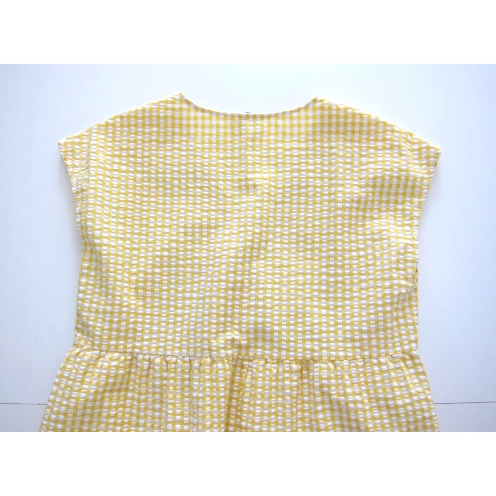Vintage VINTAGE Time And True Cotton Stretch Yellow White Plaid Pocket V-Neck Tunic Dress 12-14 Size XL / US 12-14 / IT 48-50 - 5 Thumbnail