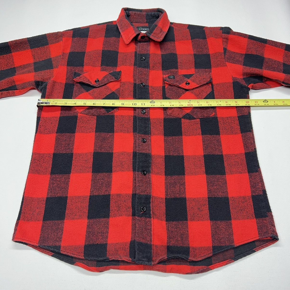 Vintage VTG Codet Flannel Shirt Red Plaid Buffalo Button Up Pocket Size US L / EU 52-54 / 3 - 14 Thumbnail