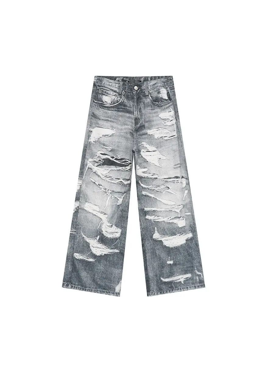 Japanese Brand Retro loose straight leg wide leg jeans Size US 32 / EU 48 - 5 Thumbnail