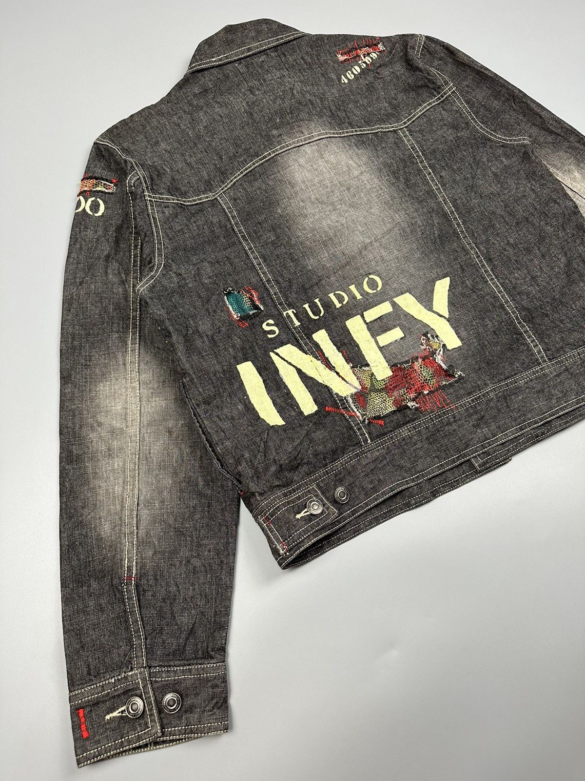 Japanese Brand Distressed K Company Sashiko Boro Denim Jacket Size US L / EU 52-54 / 3 - 6 Thumbnail