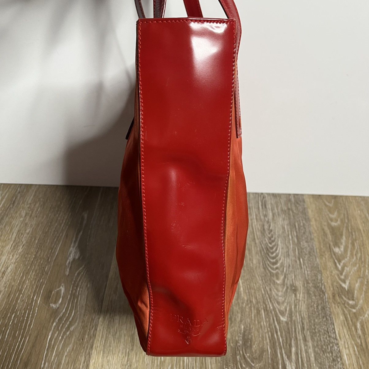 Prada vintage prada red nylon & patent leather bag Size ONE SIZE - 3 Thumbnail