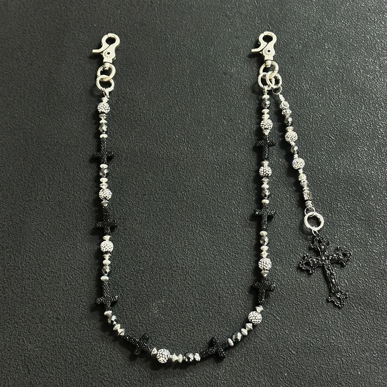 Jewelry Crystal Cross Bead Chain | Rhinestone Punk Street Size ONE SIZE - 1 Thumbnail