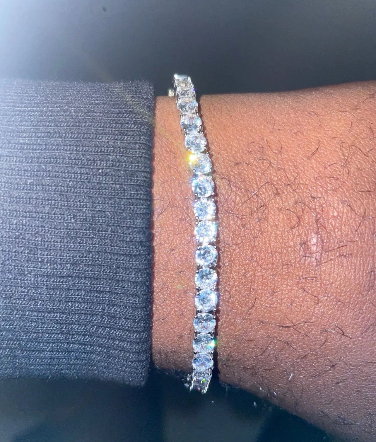 Other Silver Color 5 MM AAA Cubic Zirconia Tennis Chain Bracelet Size ONE SIZE - 4 Thumbnail