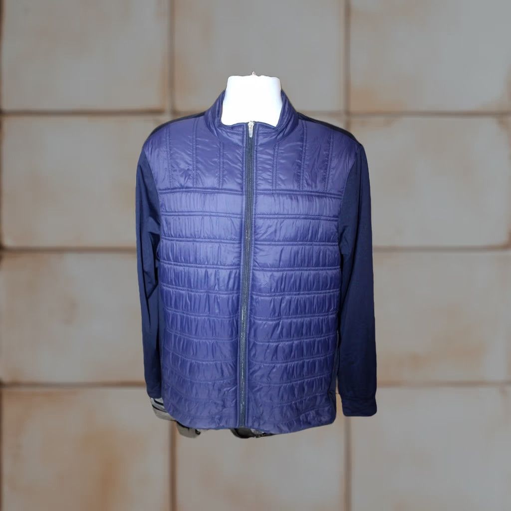 Vintage Straight Down Golf Jacket - Blue Puffer Full Zip Nylon Softshell Men XL VINTAGE? Size US XL / EU 56 / 4 - 1 Thumbnail