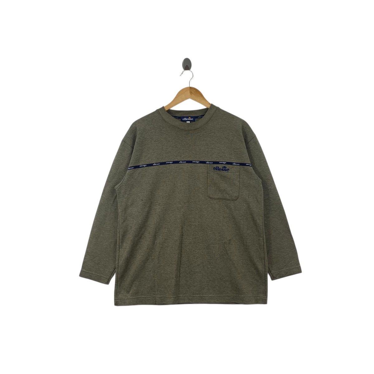 Ellesse Vintage ELLESSE PERUGIA ITALIA Striped Pocket Sweatshirt Size M / US 6-8 / IT 42-44 - 1 Thumbnail