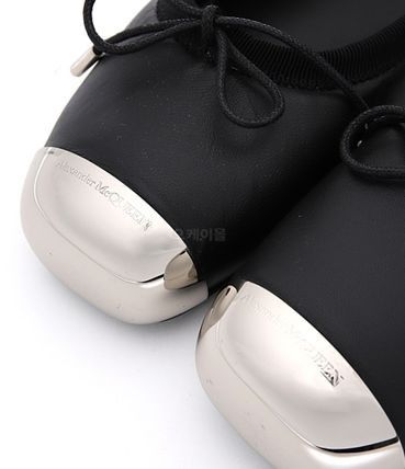 Alexander McQueen o1w1db10925 Punk Ballet Flat in Black Size US 10 / IT 40 - 6 Thumbnail