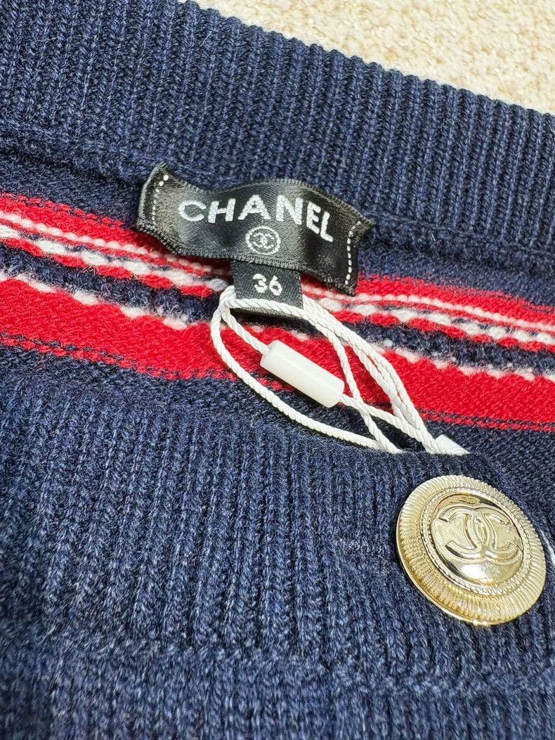 Chanel Chanel SizeS 21C red and blue color block 36 size striped k Size 24" / US 00 / IT 34 - 6 Thumbnail