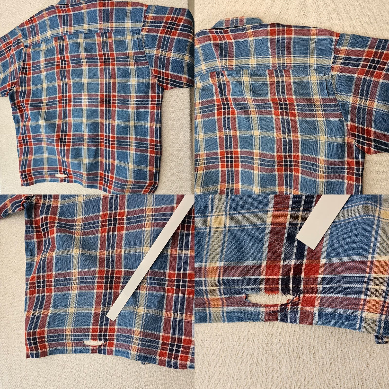 Vintage VINTAGE County Seat Shirt Western Denim Plaid Button-Up XL Blue Men’s Short Sleeve Shirt - 1960s-70s Inspired Size US XL / EU 56 / 4 - 8 Thumbnail