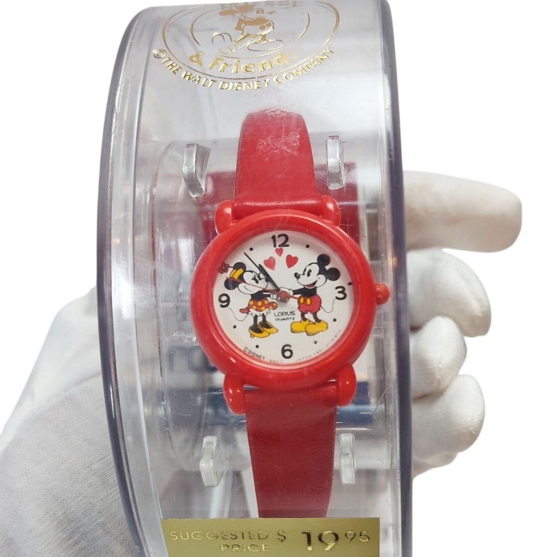 Disney Vintage Mickey Mouse Minnie Lorus Watch w Box Red Size ONE SIZE - 1 Thumbnail