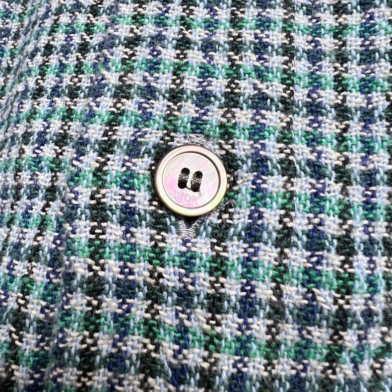 Dior Dior SS23 Embroidered Logo plaid button long-sleeved shirt Size US XXS / EU 40 - 5 Thumbnail