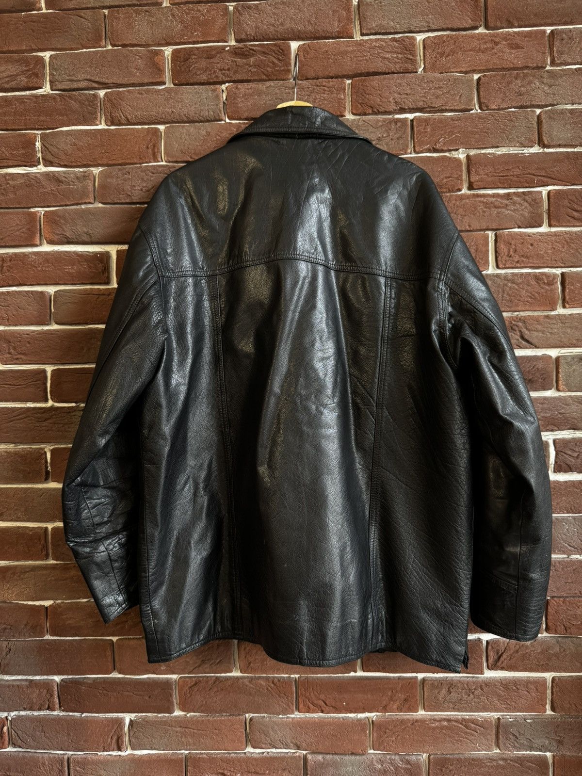 Leather Vintage 90s Real Leather Coat L Jacket High Quality Rock Size US L / EU 52-54 / 3 - 2 Thumbnail