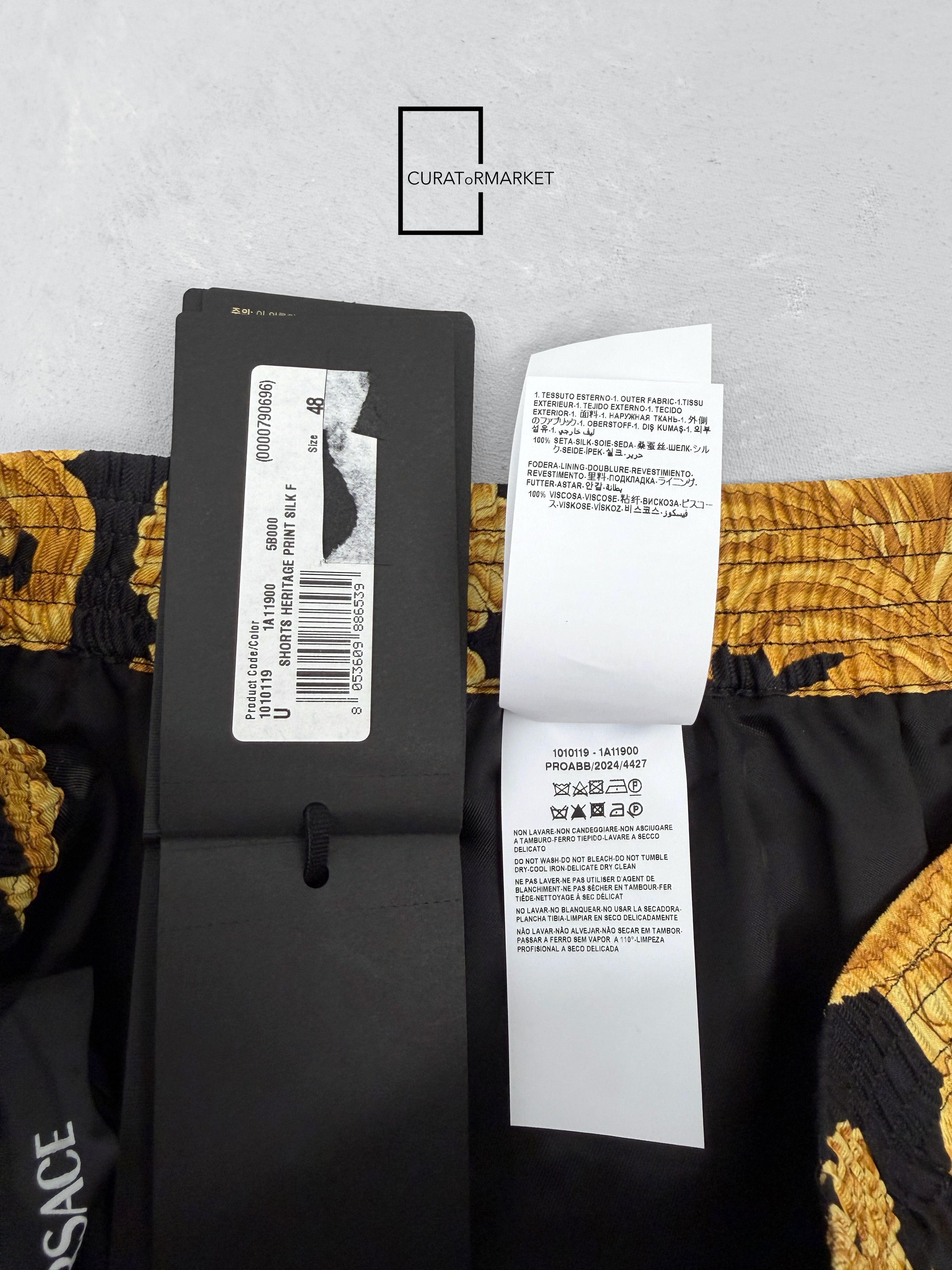 Versace EU48 Silk Gold Medusa Heritage Barocco Baroque Print SS24 Size US 32 / EU 48 - 10 Thumbnail