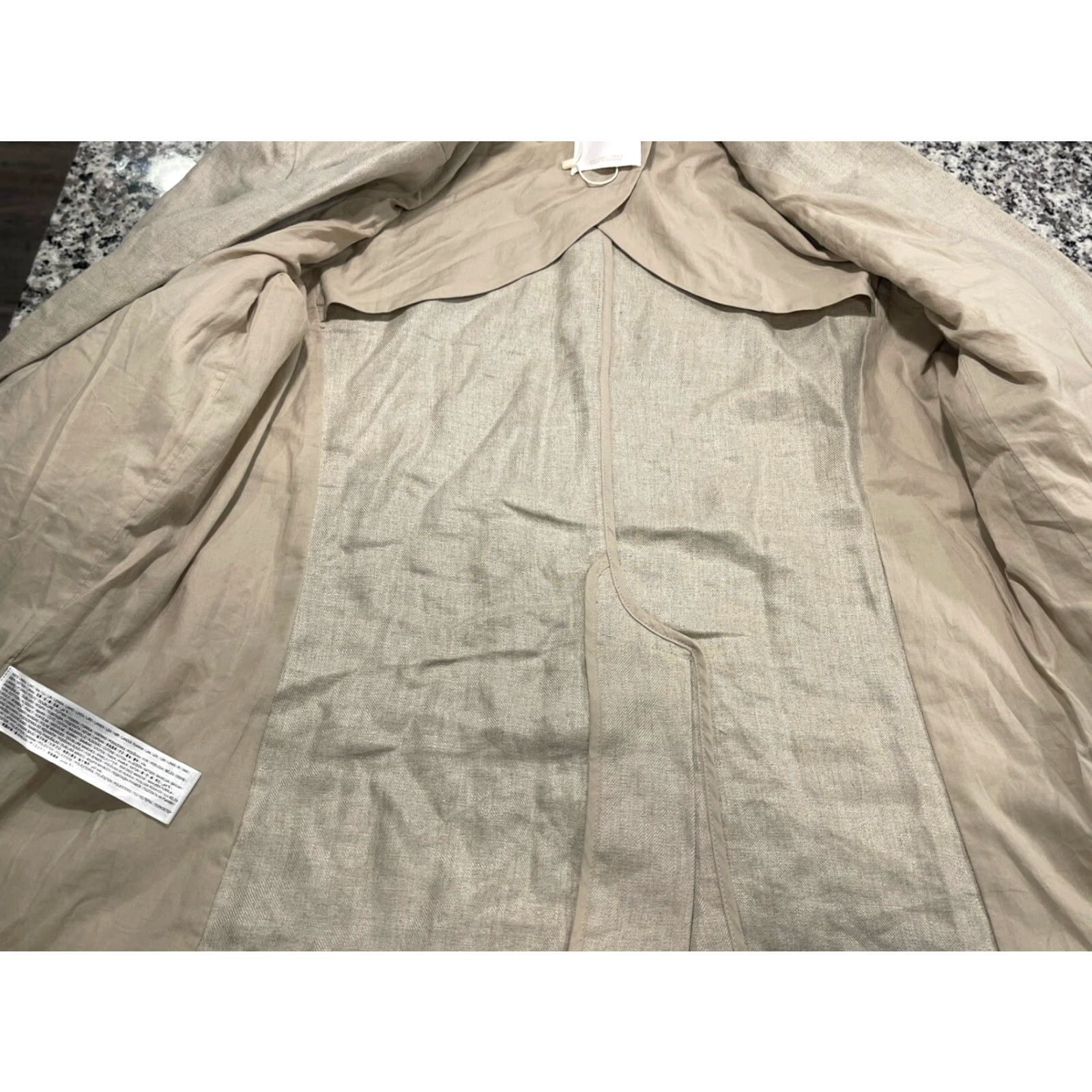 Mango VINTAGE Mango Linen Blazer Jacket Women Large Beige Business Casual Formal 100% Linen Size L / US 10 / IT 46 - 6 Thumbnail