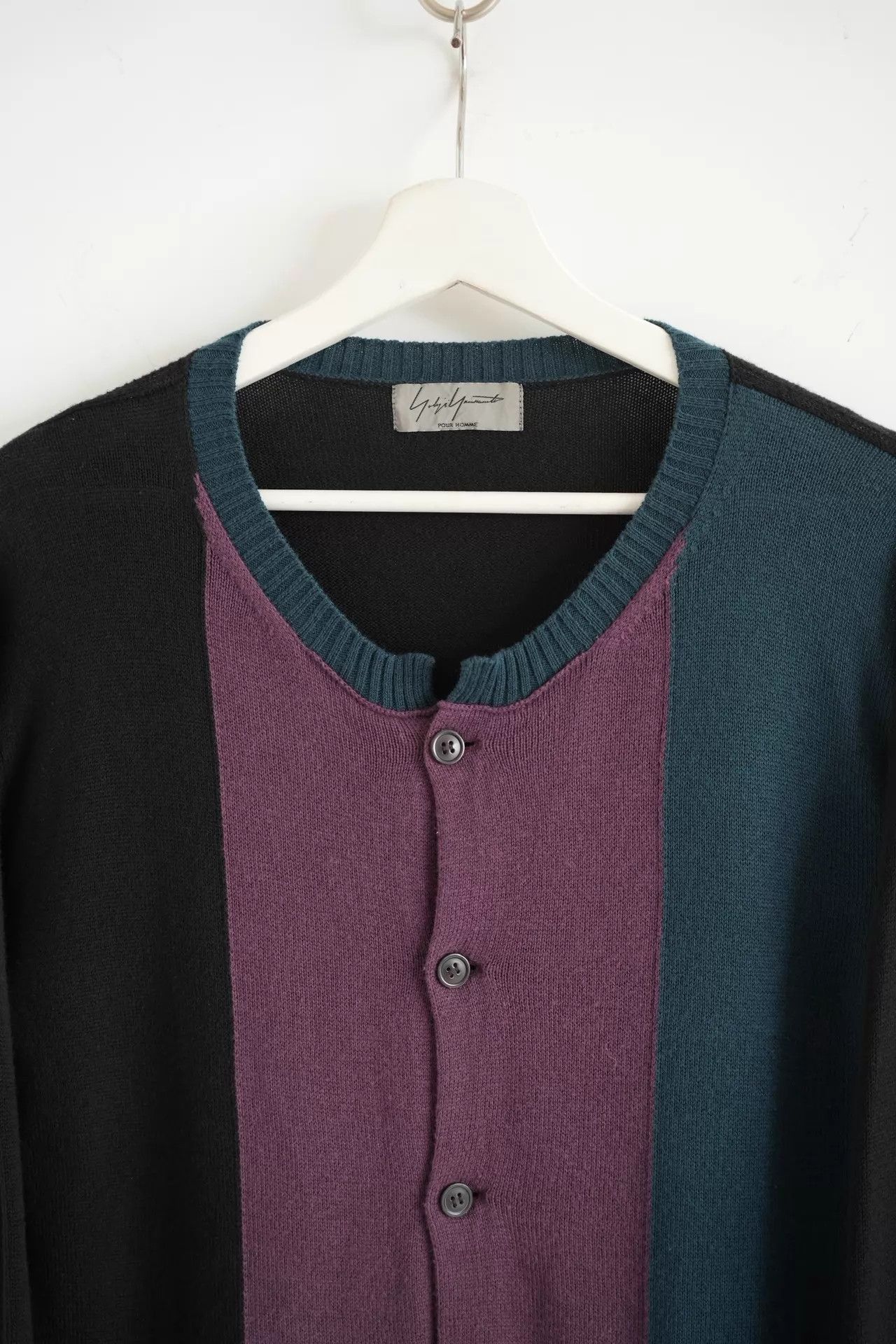 Yohji Yamamoto Yohji Yamamoto SS11 Mens Color Block Knit Cardigan Size US L / EU 52-54 / 3 - 4 Thumbnail