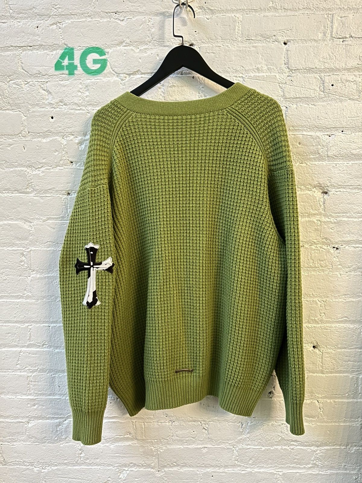 Chrome Hearts CHROME HEARTS GREEN KNITTED PATCH CARDIGAN Size US M / EU 48-50 / 2 - 1 Thumbnail