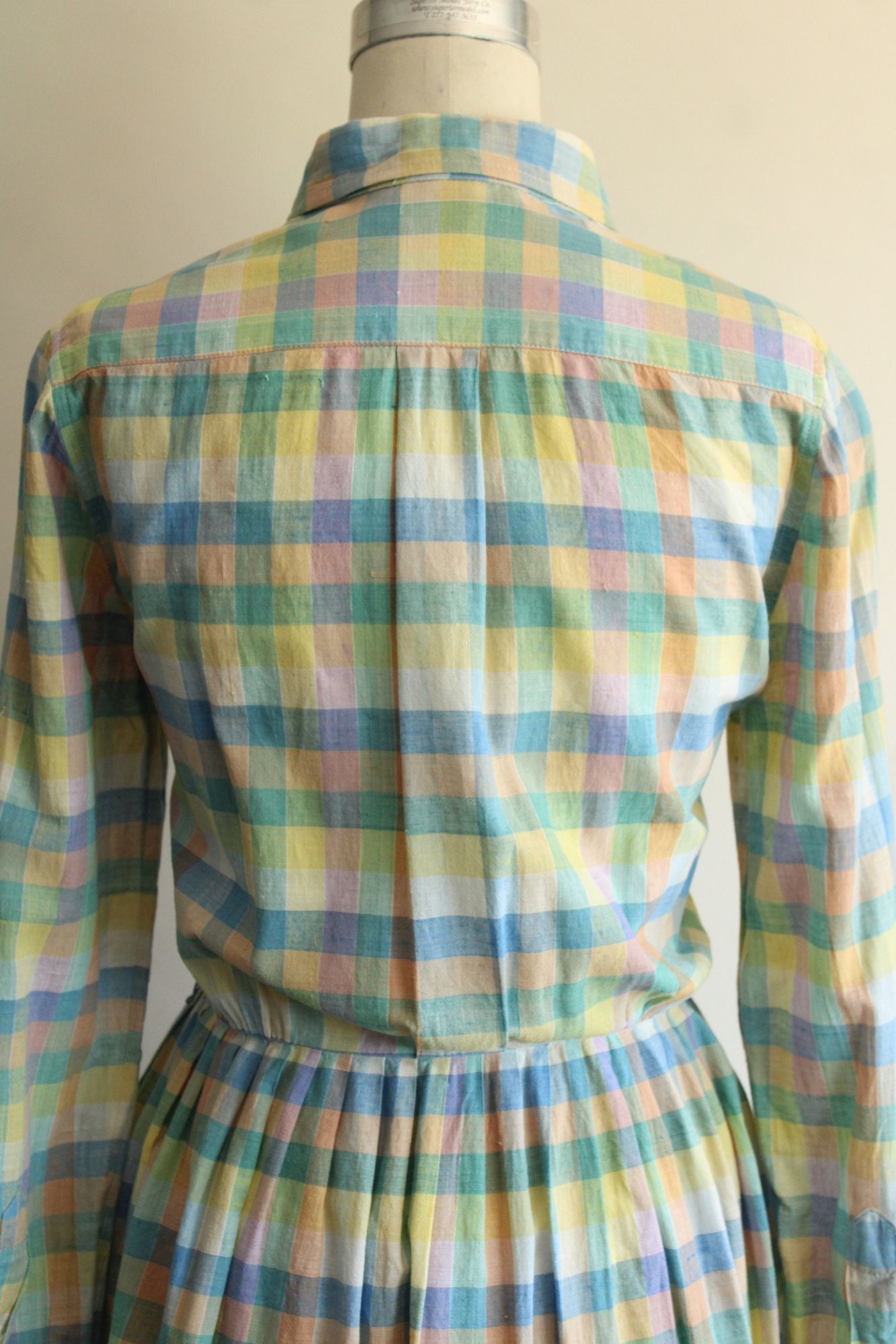 Vintage Vintage 1970s 1980s Dress with Pockets, Parade Pastel Plaid Size L / US 10 / IT 46 - 10 Thumbnail