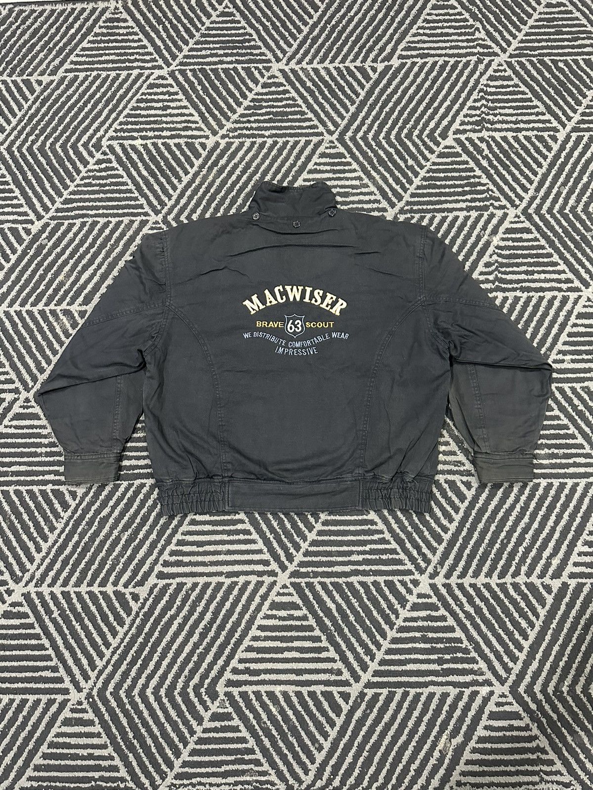 image of Vintage Macwaiser By Beetle Club Spellout Zip Up Jacket in Black, Men's (Size Medium)