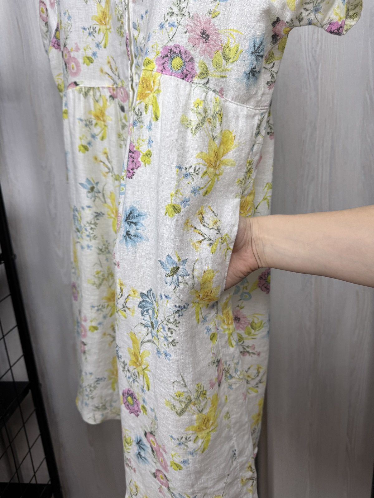 120% Lino 120% Lino Flax Linen floral flower pattern midi dress Size M / US 6-8 / IT 42-44 - 8 Thumbnail