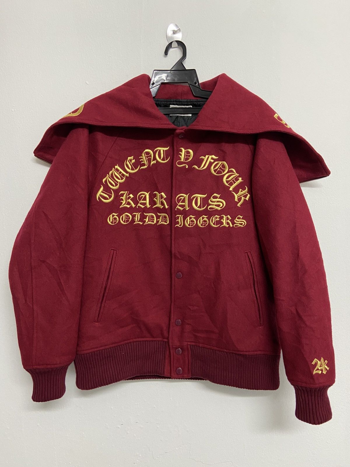 Japanese Brand × Vintage Gold 24 Karats Diggers Hoodie Varsity Jacket Size US M / EU 48-50 / 2 - 7 Thumbnail