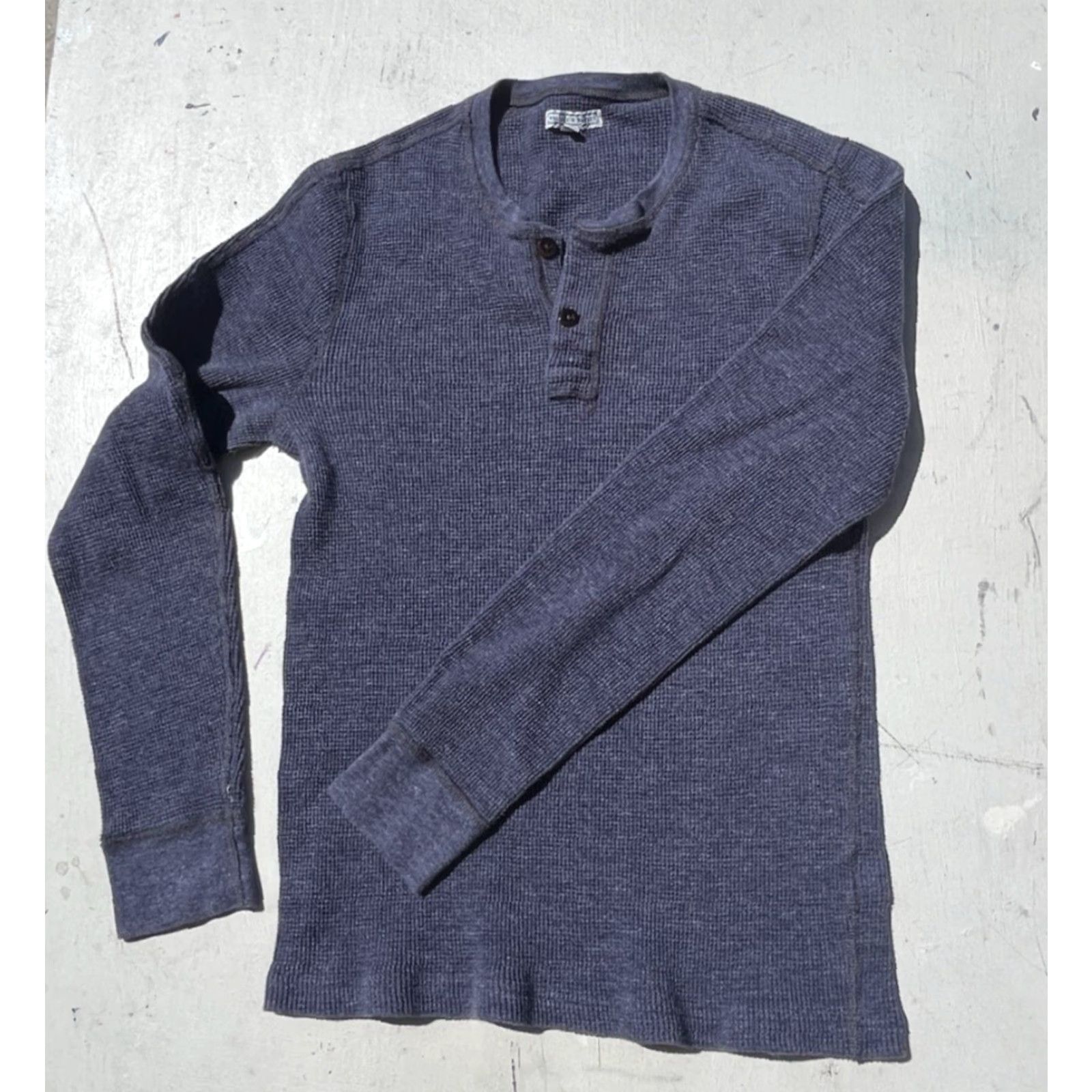 Wallace & Barnes Men's Wallace and Barnes Shirt Blue Henley M Waffle Knit Preppy Classic J Crew T-Shirt Size US M / EU 48-50 / 2 - 5 Thumbnail