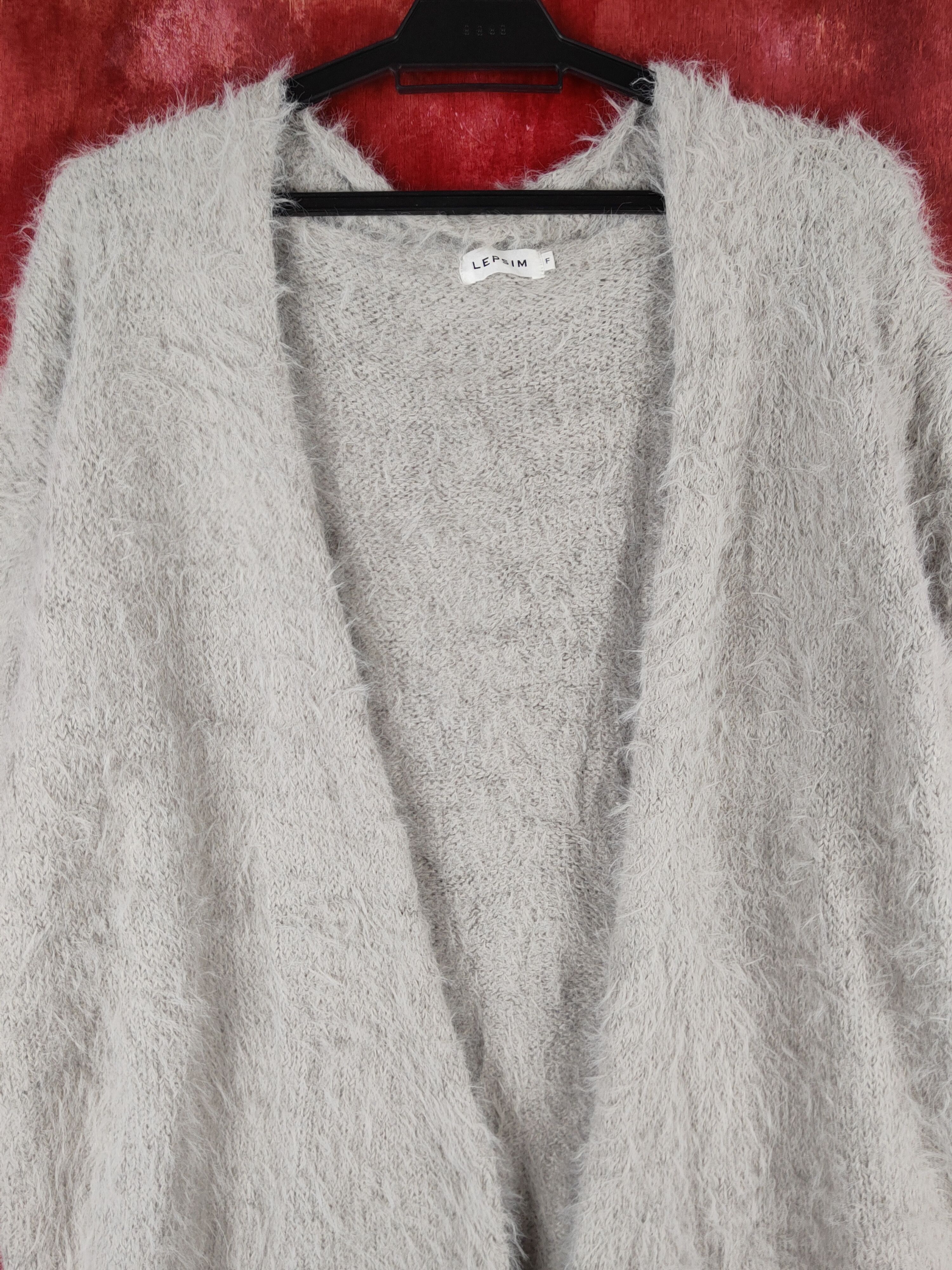 Vintage Lepsim Gray Shag Shaggy Fur Mohair Knitwear Cardigan #S1942 Size M / US 6-8 / IT 42-44 - 2 Thumbnail
