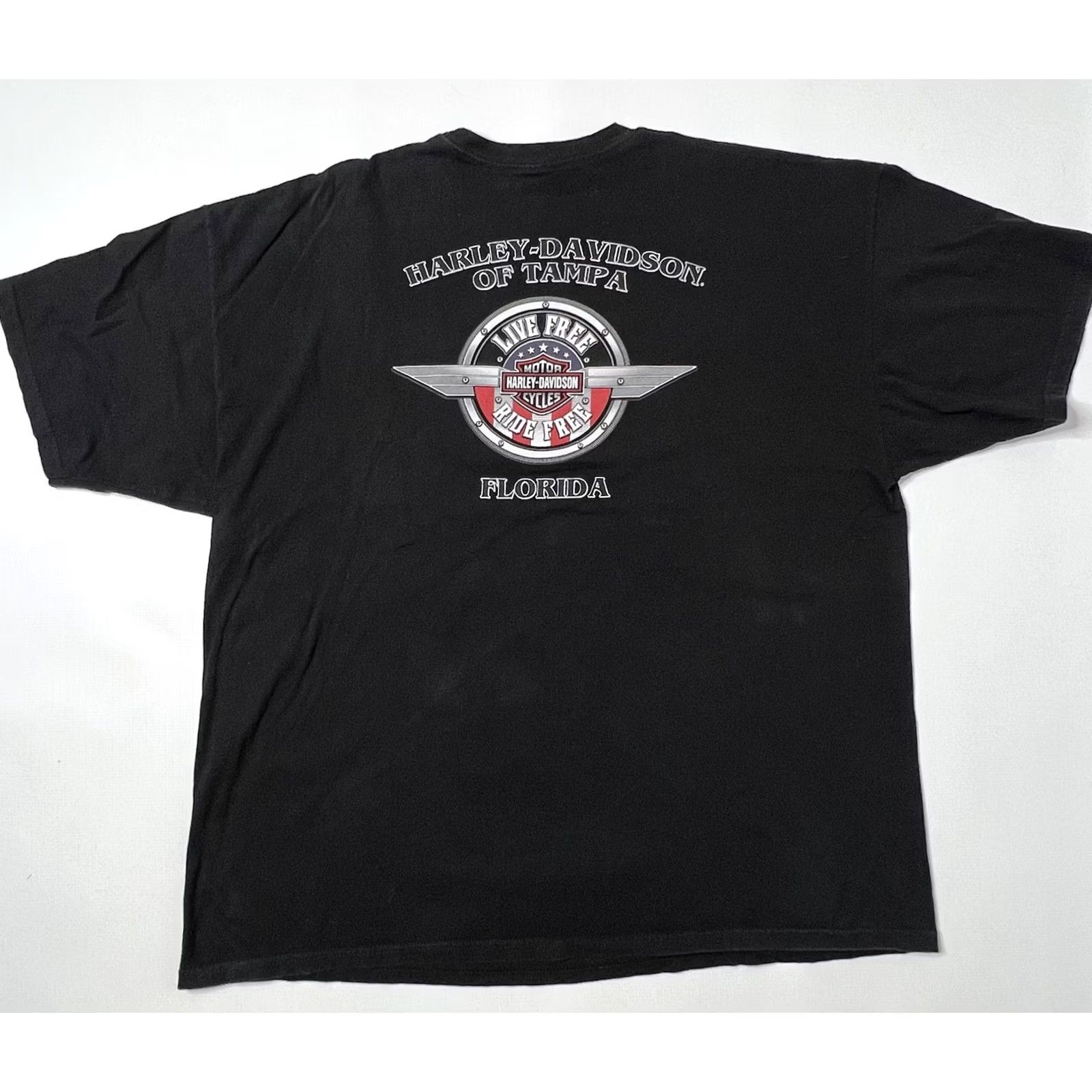 Harley Davidson Harley-Davidson Tampa Florida T Shirt Size 3XL Black Short Sleeve Double-Sided Logo, American, Biker, Motorcycle, USA Mens Size US XXL / EU 58 / 5 - 2 Thumbnail