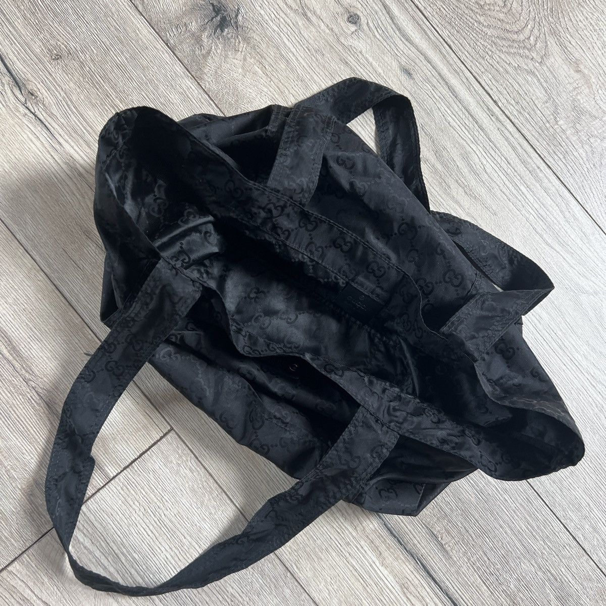 Gucci Gucci Canvas Black Monogram Tote Shopper Bag GG Size ONE SIZE - 14 Thumbnail