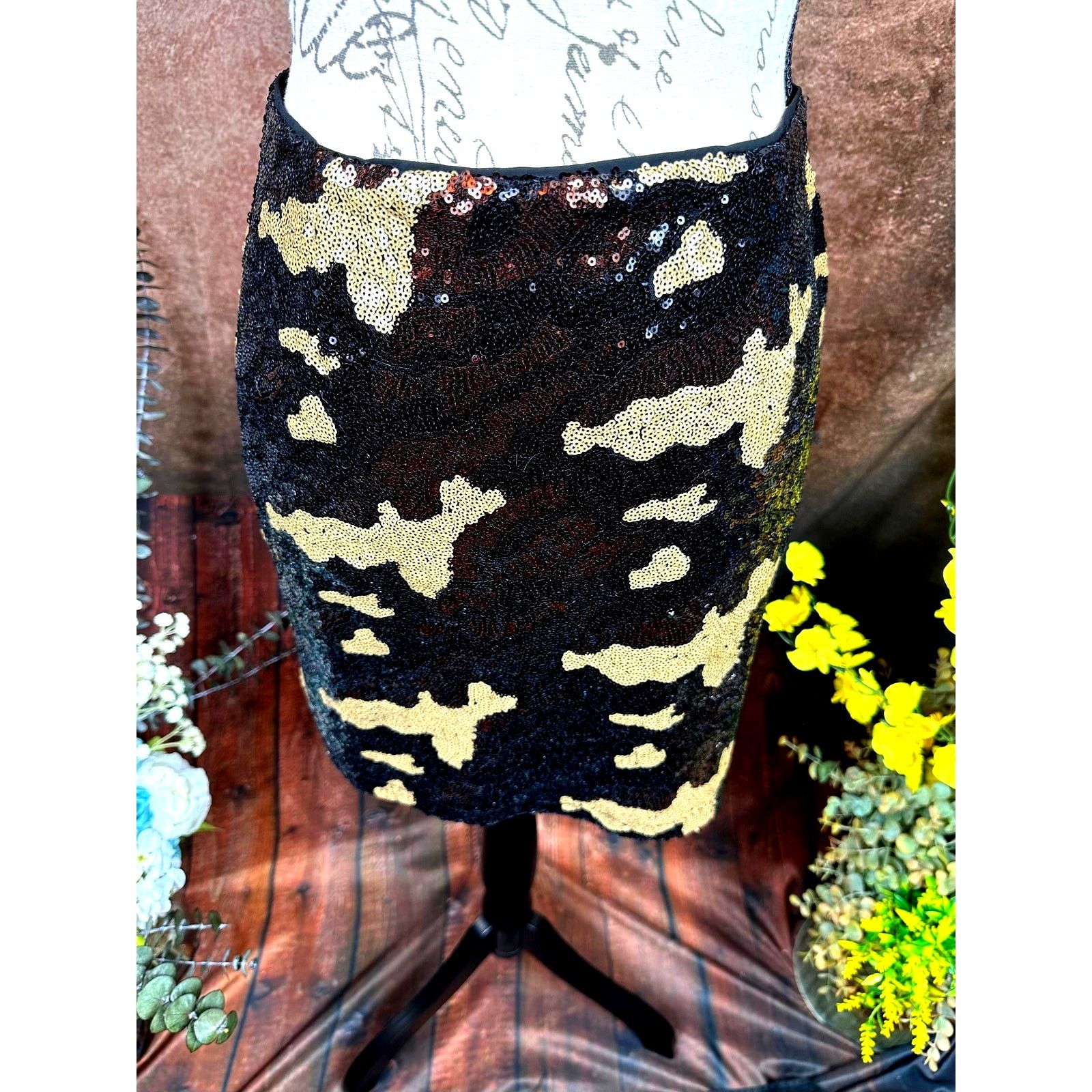 Other 382 Sequined Camouflage Mini Skirt - Brown Multi - size S Size 28" / US 6 / IT 42 - 9 Thumbnail