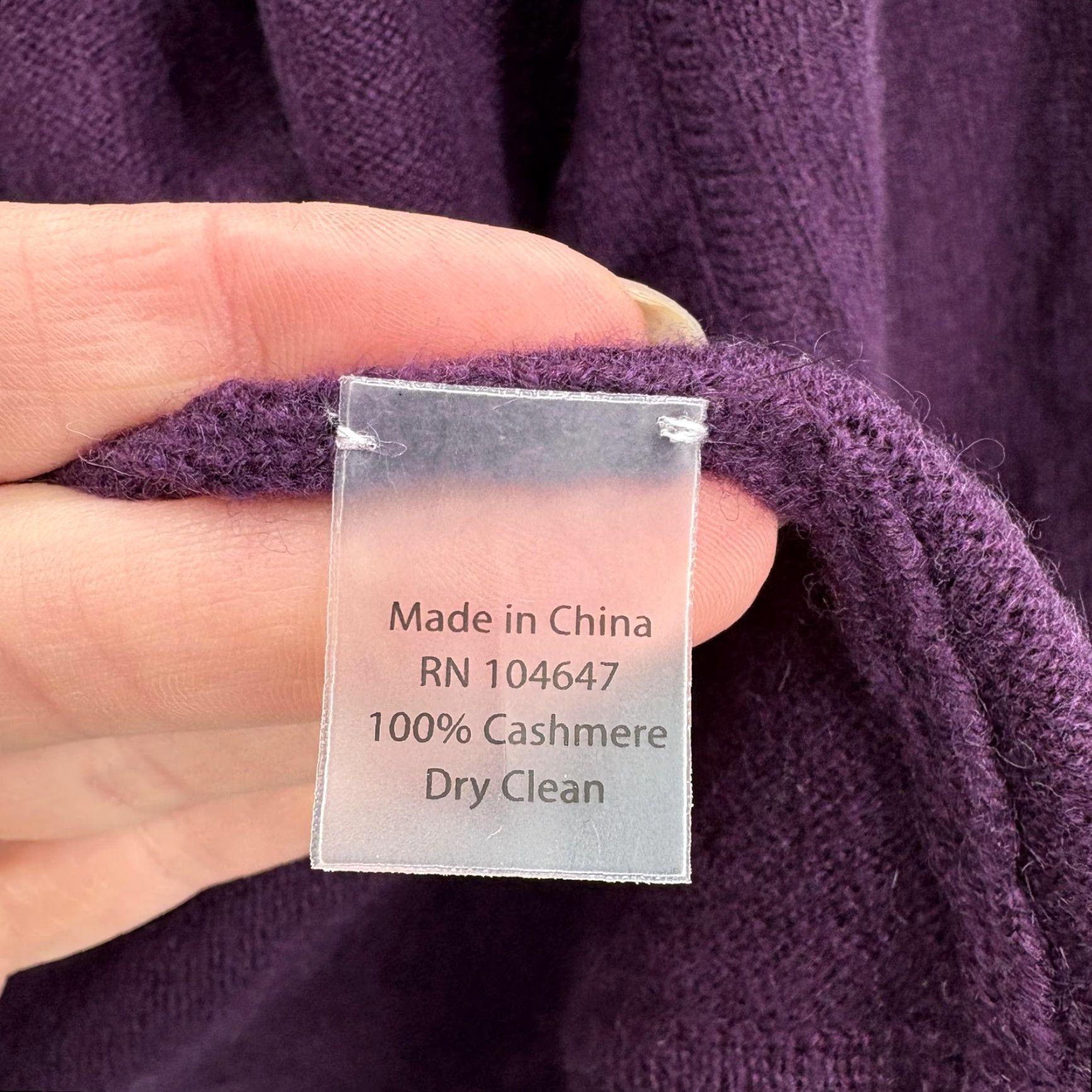 Vintage Kinross Cashmere Cardigan Sweater Womens Medium Purple Ruffle Hem Open Front Knit 100% Cashmere V-Neck Long Sleeve Solid Fall Winter Size M / US 6-8 / IT 42-44 - 5 Thumbnail